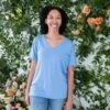 Women’s Relaxed Fit V-Neck In Periwinkle -Kyte Baby kyte baby women s v neck women s relaxed fit v neck in periwinkle 31969593491567