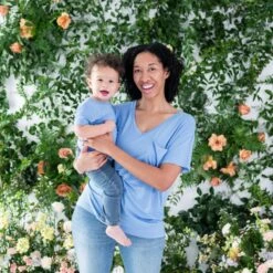 Women’s Relaxed Fit V-Neck In Periwinkle -Kyte Baby kyte baby women s v neck women s relaxed fit v neck in periwinkle 31969593524335