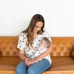 Women’s Relaxed Fit V-Neck In Raccoon -Kyte Baby kyte baby women s v neck women s relaxed fit v neck in raccoon 32715425415279