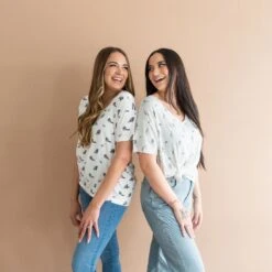 Women’s Relaxed Fit V-Neck In Raccoon -Kyte Baby kyte baby women s v neck women s relaxed fit v neck in raccoon 32715433541743