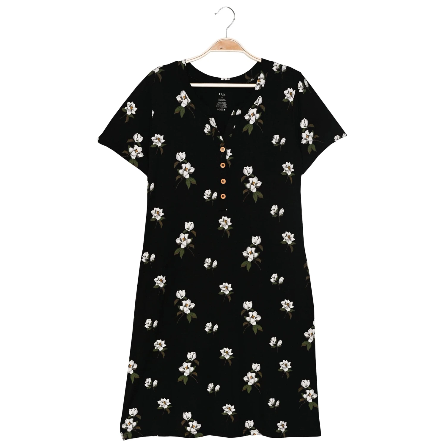 Midi Lounge Dress In Big Midnight Magnolia 4 Midi Lounge Dress In Big Midnight Magnolia - Image 2