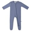 Zippered Footie In Slate 2 Zippered Footie In Slate -Kyte Baby kyte baby zippered footies slate newborn zippered footie in slate 12086752116847