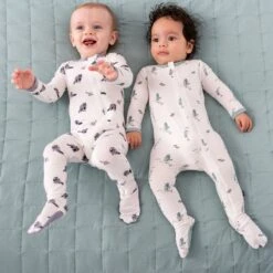 Zippered Footie In Blue Heron -Kyte Baby kyte baby zippered footies zippered footie in blue heron 32715439243375