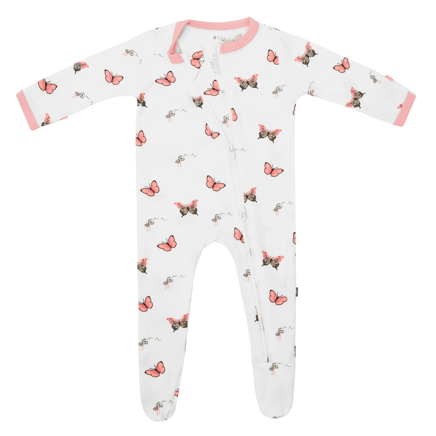 Zippered Footie In Butterfly 8 Zippered Footie In Butterfly - Image 6