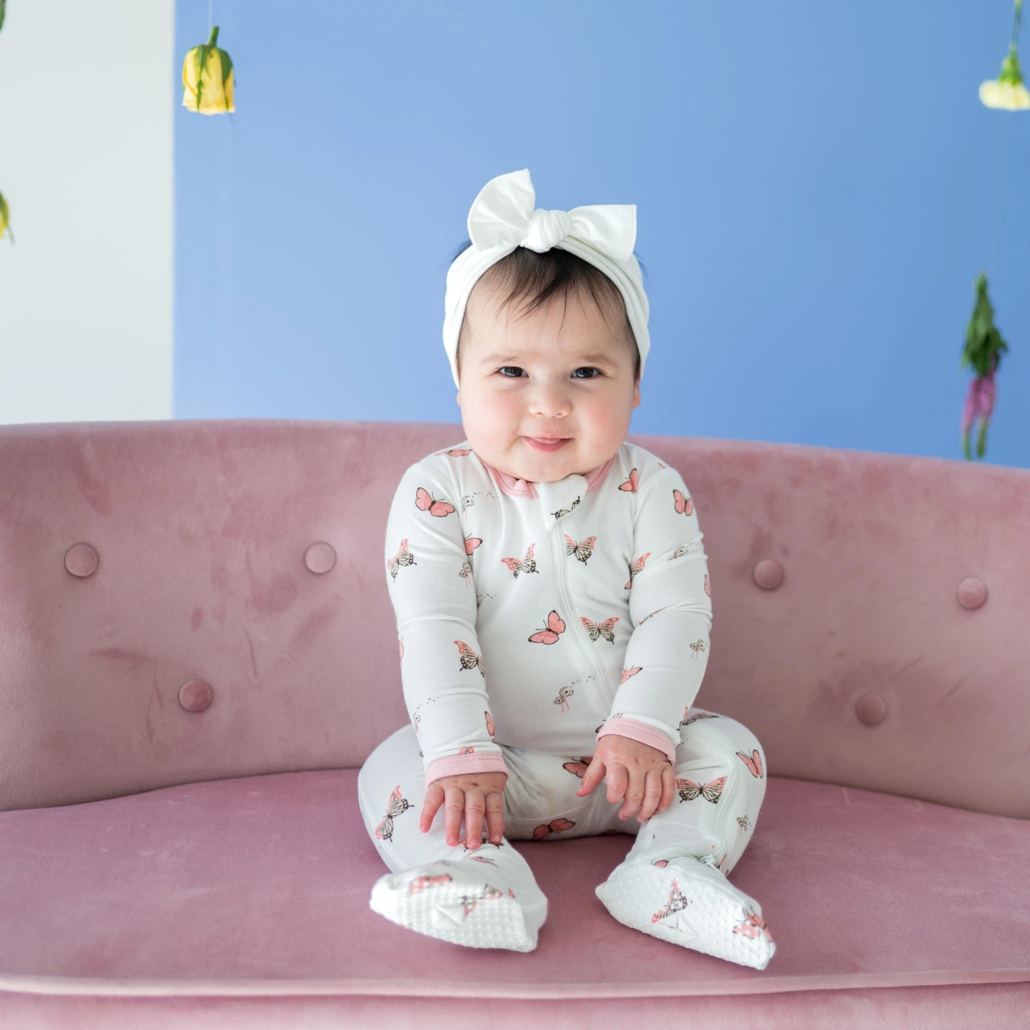 Zippered Footie In Butterfly 6 Zippered Footie In Butterfly - Image 4