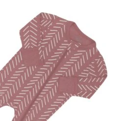Zippered Footie In Dusty Rose Herringbone -Kyte Baby kyte baby zippered footies zippered footie in dusty rose herringbone 32730073235567