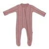 Zippered Footie In Dusty Rose Herringbone 2 Zippered Footie In Dusty Rose Herringbone -Kyte Baby kyte baby zippered footies zippered footie in dusty rose herringbone 32730073268335