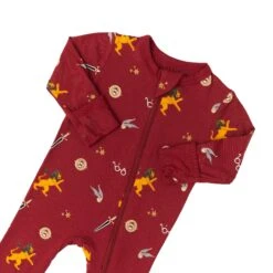Zippered Footie In Gryffindor™ -Kyte Baby kyte baby zippered footies zippered footie in gryffindor 32475964145775