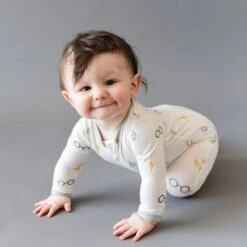 Zippered Footie In Icon -Kyte Baby kyte baby zippered footies zippered footie in icon 31481323618415