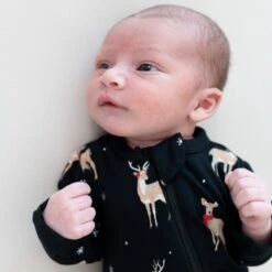 Zippered Footie In Midnight Deer -Kyte Baby kyte baby zippered footies zippered footie in midnight deer 32701806510191