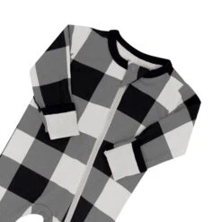 Zippered Footie In Midnight Plaid 12 Zippered Footie In Midnight Plaid -Kyte Baby kyte baby zippered footies zippered footie in midnight plaid 32575671894127