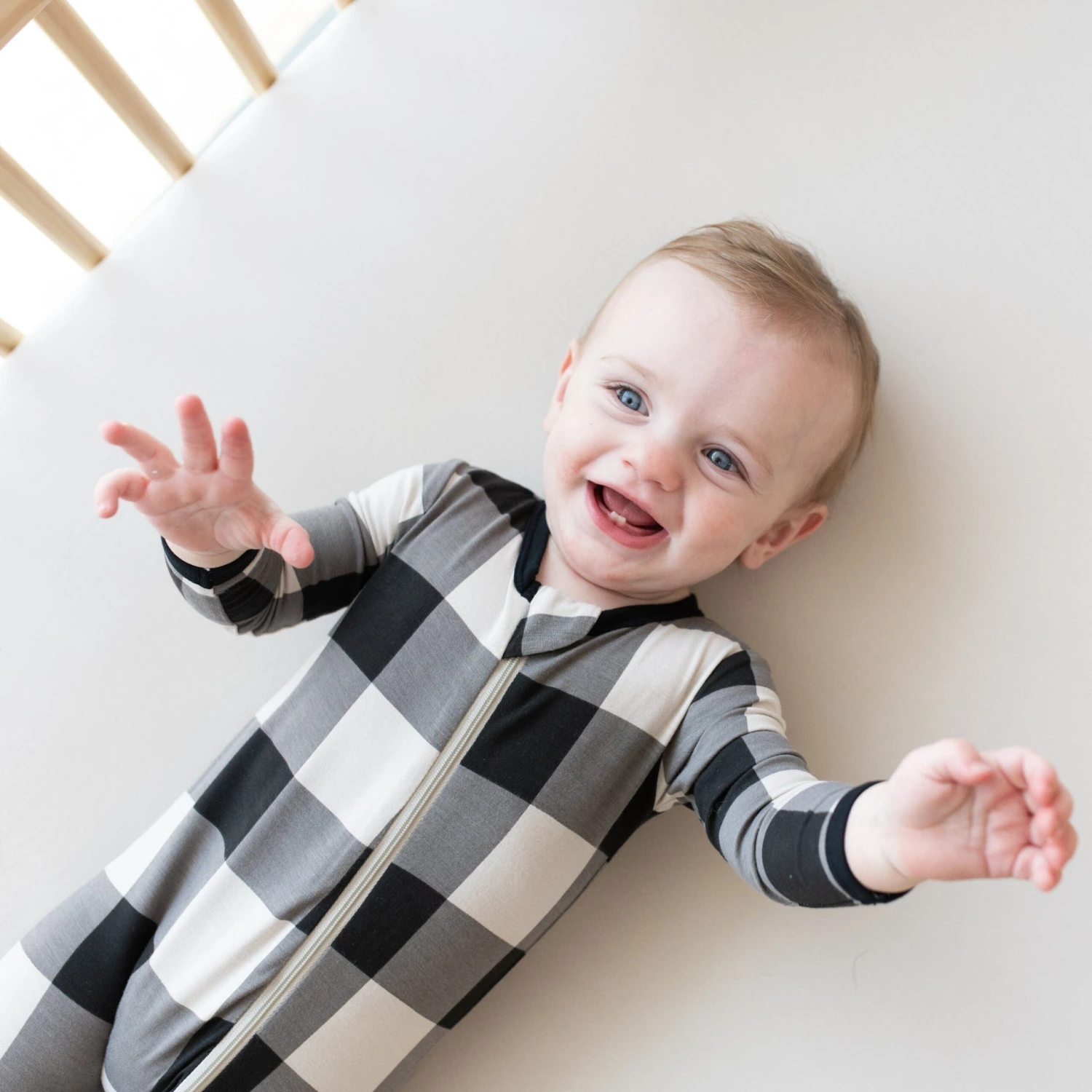 Zippered Footie In Midnight Plaid 4 Zippered Footie In Midnight Plaid - Image 2