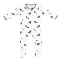 Zippered Footie In Raccoon