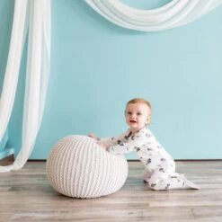 Zippered Footie In Raccoon -Kyte Baby kyte baby zippered footies zippered footie in raccoon 32715421581423