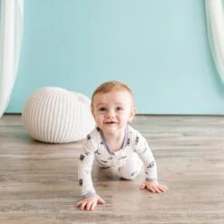 Zippered Footie In Raccoon -Kyte Baby kyte baby zippered footies zippered footie in raccoon 32715421614191