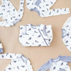 Zippered Footie In Raccoon -Kyte Baby kyte baby zippered footies zippered footie in raccoon 32715459002479