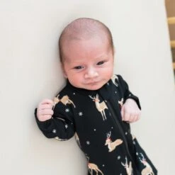 Zippered Romper In Midnight Deer -Kyte Baby kyte baby zippered rompers zippered romper in midnight deer 32701805953135