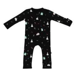 Zippered Romper In Midnight Party