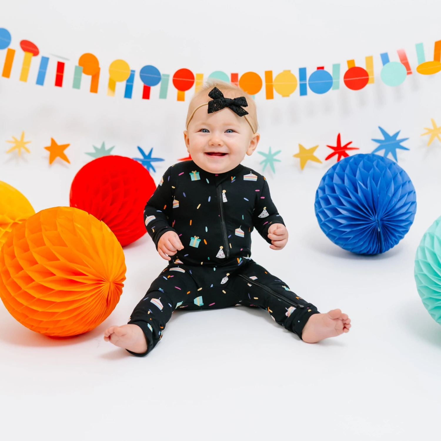 Zippered Romper In Midnight Party 4 Zippered Romper In Midnight Party - Image 2