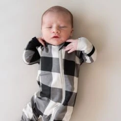 Zippered Romper In Midnight Plaid 10 Zippered Romper In Midnight Plaid -Kyte Baby kyte baby zippered rompers zippered romper in midnight plaid 32575675367535