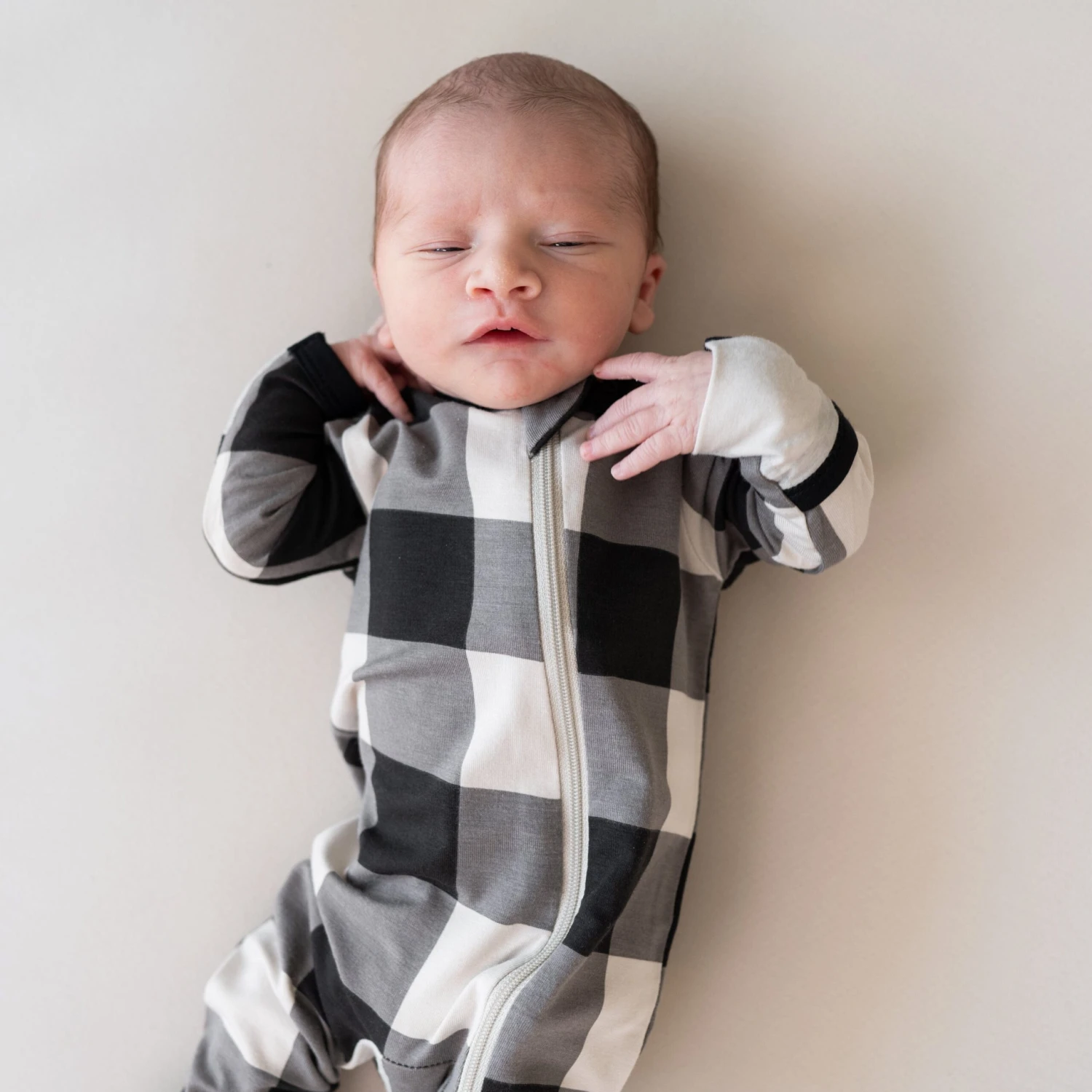 Zippered Romper In Midnight Plaid 5 Zippered Romper In Midnight Plaid - Image 3