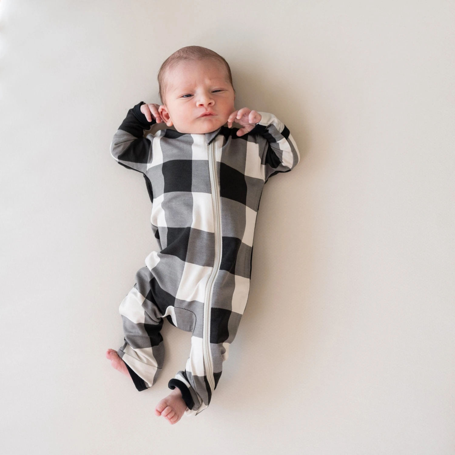 Zippered Romper In Midnight Plaid 4 Zippered Romper In Midnight Plaid - Image 2