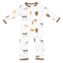 Zippered Romper In Moo