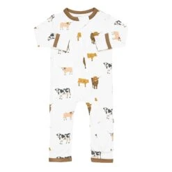 Zippered Romper In Moo -Kyte Baby kyte baby zippered rompers zippered romper in moo 31480799625327